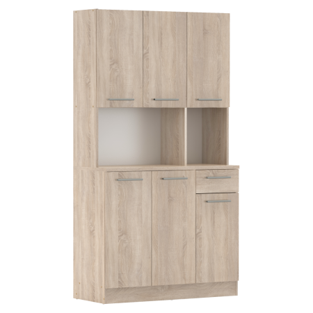 Bucatarie - Dulap de bucătărie cu şase uşi, stejar sonoma, PELION NEW