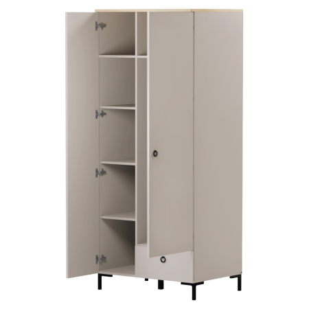 Dulap, gri-maroniu Taupe/stejar silverjack, DOMCA 2D1S [5]