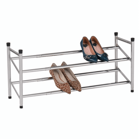 Mobilier Hol/Cuiere - Dulap încălţâminte 2 rânduri, cromat/negru, TEA