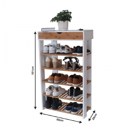 Dulap încălţâminte, alb/natural, NUGET TYP 2 [1]