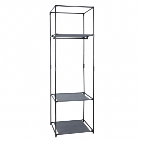 Dulap, metal / ţesătură, negru, ALBUS [3]