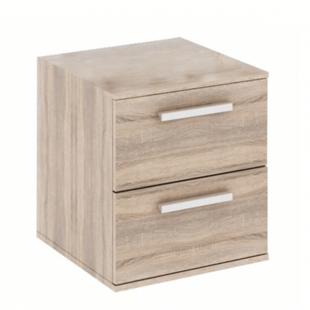 Noptiere dormitor - Dulap mic cu 2 sertare îngust, DTD laminat, stejar sonoma, DUNAJ  TIPUL9