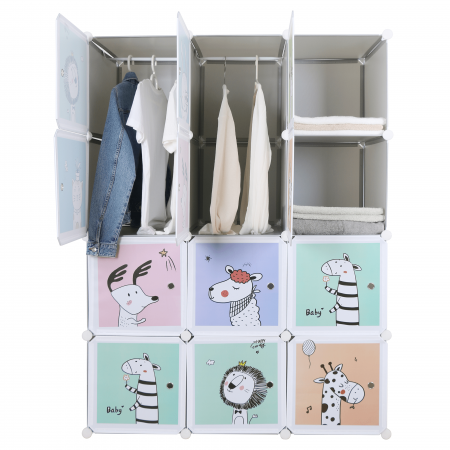 Dulap modular pentru copii, gri / model pentru copii, HAKON [16]