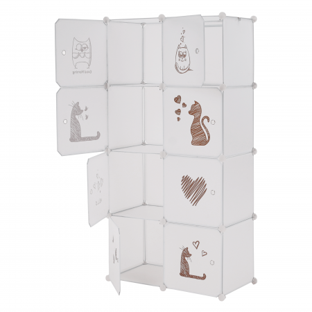 Dulap modular pentru copii, model alb / maro, KIRBY [11]