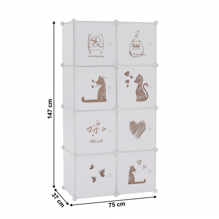 Dulap modular pentru copii, model alb / maro, KIRBY [1]