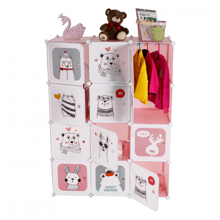 Dulap modular pentru copii, roz/ model copii, NURMI [16]