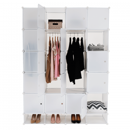 Dulap multifuncţional modular, alb, ZAFOD [8]
