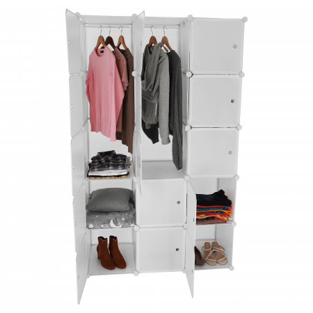 Dulap multifuncţional modular, alb, ZALVO [1]