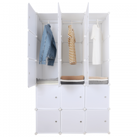Dulap multifuncţional modular, alb, ZALVO [17]