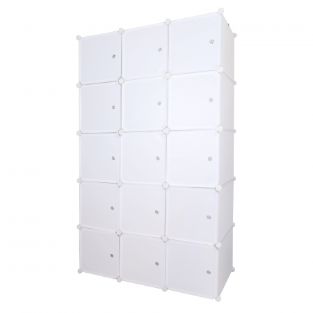 Dulap multifuncţional modular, alb, ZALVO [19]