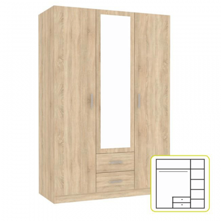 Dulap, pal melaminat, stejar sonoma, INVITA TIP 2 [1]