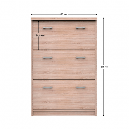 Dulap pentru pantofi 3K, stejar Sonoma, TOPTY TIP 24 [2]