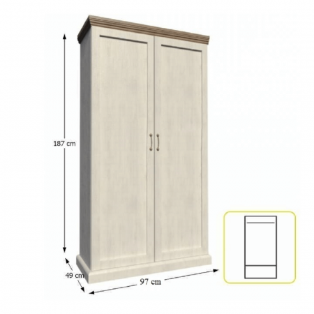 Dulap, pin nordic/stejar sălbatic, ROYAL S2D [2]