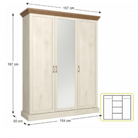 Dulap, pin nordic/ stejar sălbatic, ROYAL S3D [2]