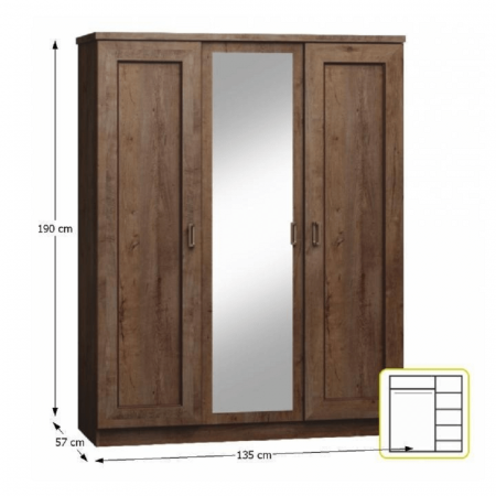 Dulap şifonier cu poliţe, stejar lefkas, TEDY Typ T15 [2]