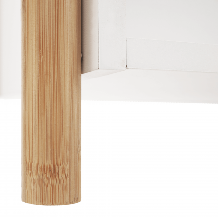Etajeră cu 2 rafturi, bambus natural / alb, BALTIKA TYPE 1 [4]
