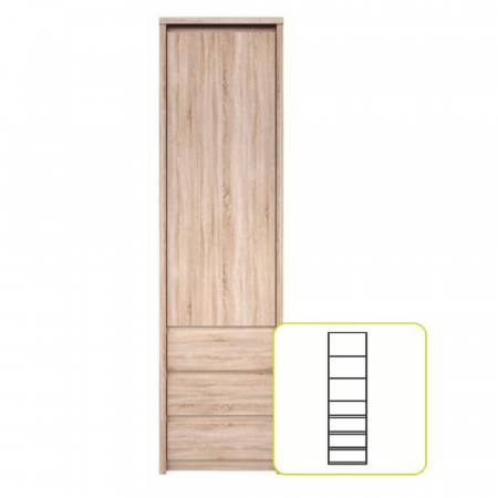 Etajeră TYP 5, PAL melaminat, stejar sonoma, NORTY [3]