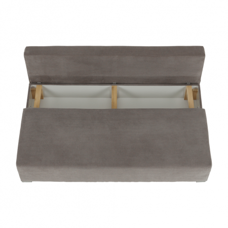 Canapea extensibila , cu lada depozitare , textil gri-maro , 195 cm [9]