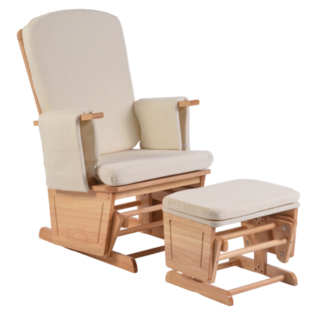 Living - Fotoliu balansoar cu suport pentru picioare stejar/crem, HAMOND