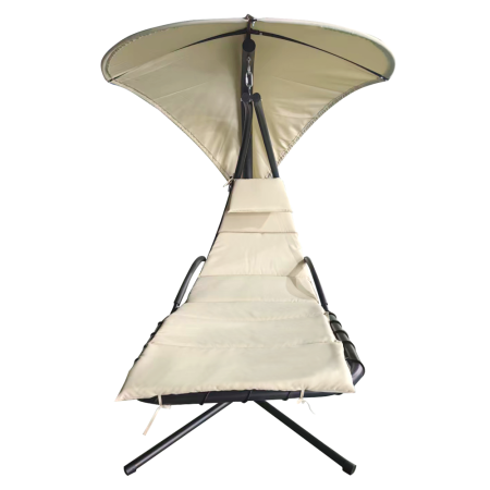 Mobilier Gradina - Fotoliu balansoar de grădină, bej/negru, SPAVIN 2 NEW