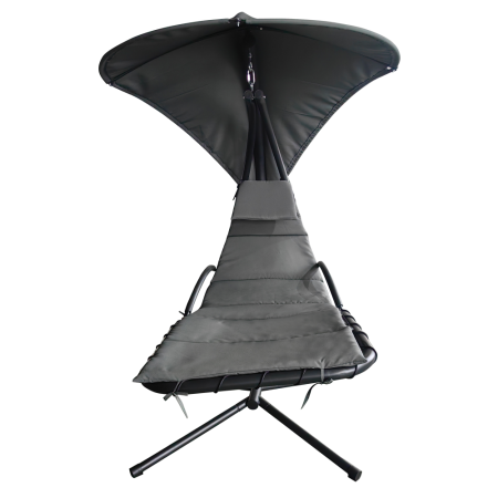 Mobilier Gradina - Fotoliu balansoar de grădină, gri/negru, SPAVIN 2 NEW