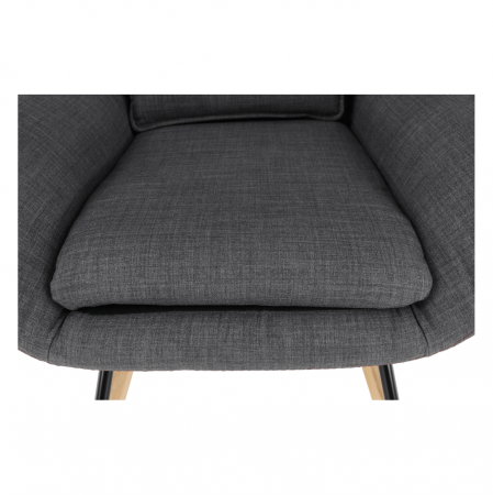 Fotoliu balansoar, material textil gri/lemn, HARPER [2]
