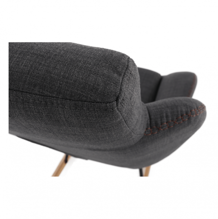 Fotoliu balansoar, material textil gri/lemn, HARPER [3]