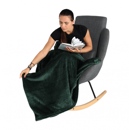 Fotoliu balansoar, material textil gri/lemn, HARPER [16]
