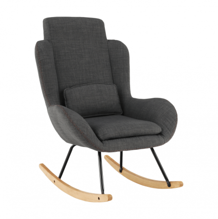 Fotolii balansoar/relaxante - Fotoliu balansoar, material textil gri/lemn, HARPER