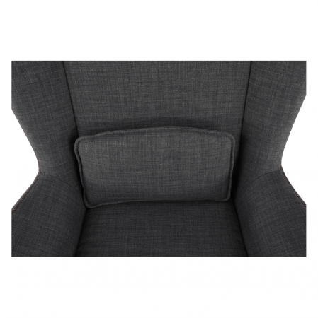 Fotoliu balansoar, material textil gri/lemn, HARPER [5]