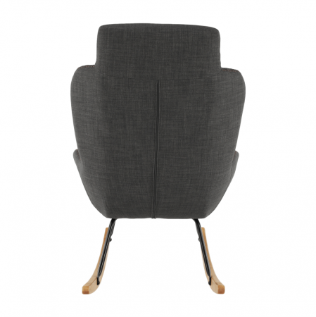 Fotoliu balansoar, material textil gri/lemn, HARPER [7]
