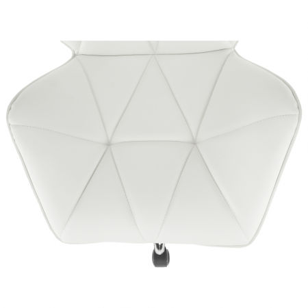 Fotoliu birou, baza metal cromat ,reglabil, pe rotile ,piele eco alba,Bortis [14]