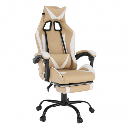 Scaune Birou - Fotoliu birou/gaming, negru/alb/bej, OZGE 2 NEW