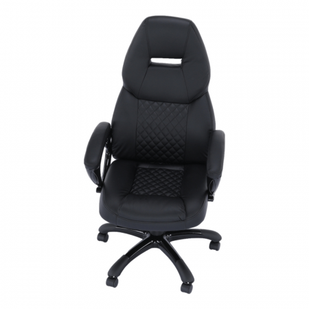 Fotoliu birou, piele eco neagră, HEVYR [1]