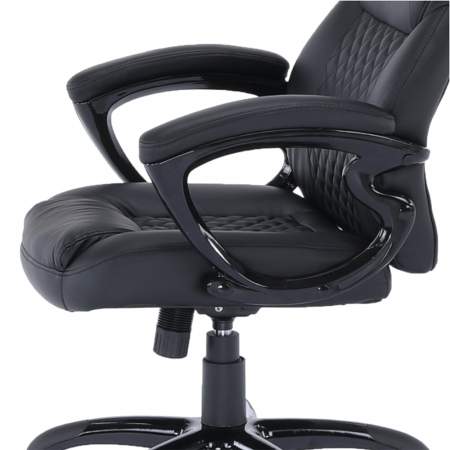 Fotoliu birou, piele eco neagră, HEVYR [3]