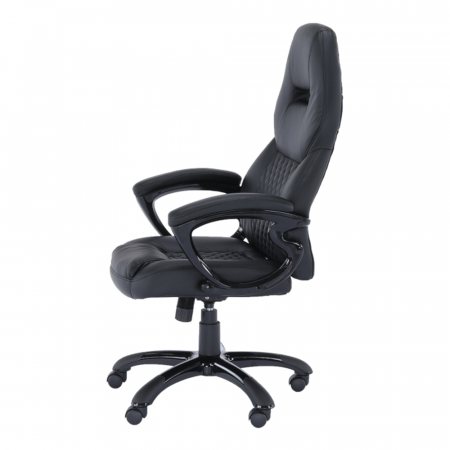 Fotoliu birou, piele eco neagră, HEVYR [8]