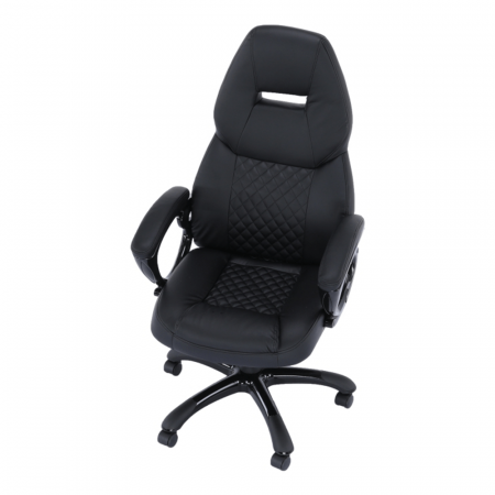 Fotoliu birou, piele eco neagră, HEVYR [9]