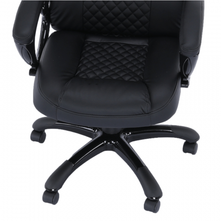 Fotoliu birou, piele eco neagră, HEVYR [2]