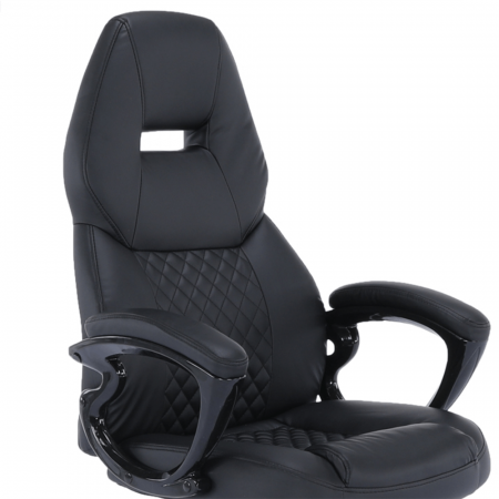 Fotoliu birou, piele eco neagră, HEVYR [5]