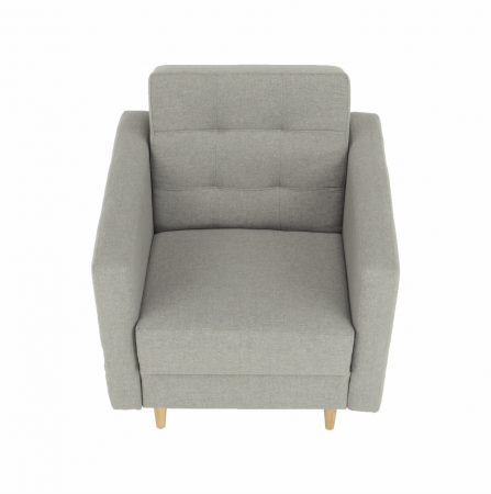 Fotoliu complet tapiţat, material textil gri, AMEDIA [2]