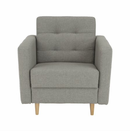 Fotoliu complet tapiţat, material textil gri, AMEDIA [6]