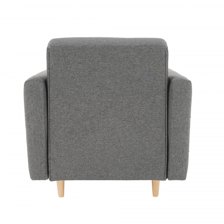 Fotoliu complet tapiţat, material textil gri închis, AMEDIA [10]