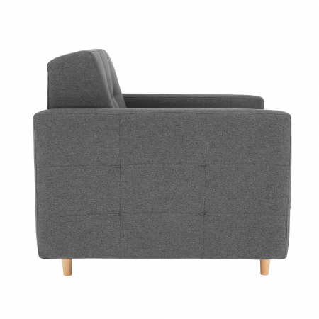 Fotoliu complet tapiţat, material textil gri închis, AMEDIA [9]