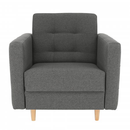Fotoliu complet tapiţat, material textil gri închis, AMEDIA [8]