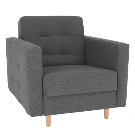 Fotolii balansoar/relaxante - Fotoliu complet tapiţat, material textil gri închis, AMEDIA