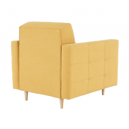 Fotoliu complet tapiţat, material textil muştar, AMEDIA [6]