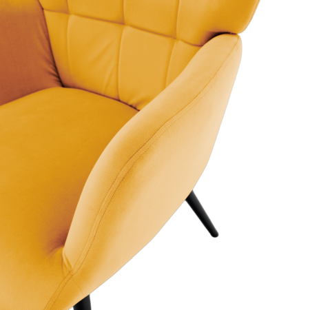 Fotoliu cu suport pentru picioare, galben ţesătură Velvet/negru, HABEN [10]