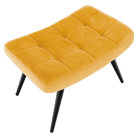 Fotoliu cu suport pentru picioare, galben ţesătură Velvet/negru, HABEN [6]