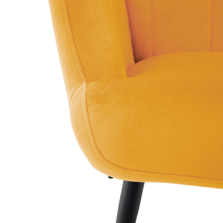 Fotoliu cu suport pentru picioare, galben ţesătură Velvet/negru, HABEN [9]
