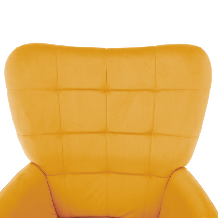 Fotoliu cu suport pentru picioare, galben ţesătură Velvet/negru, HABEN [13]